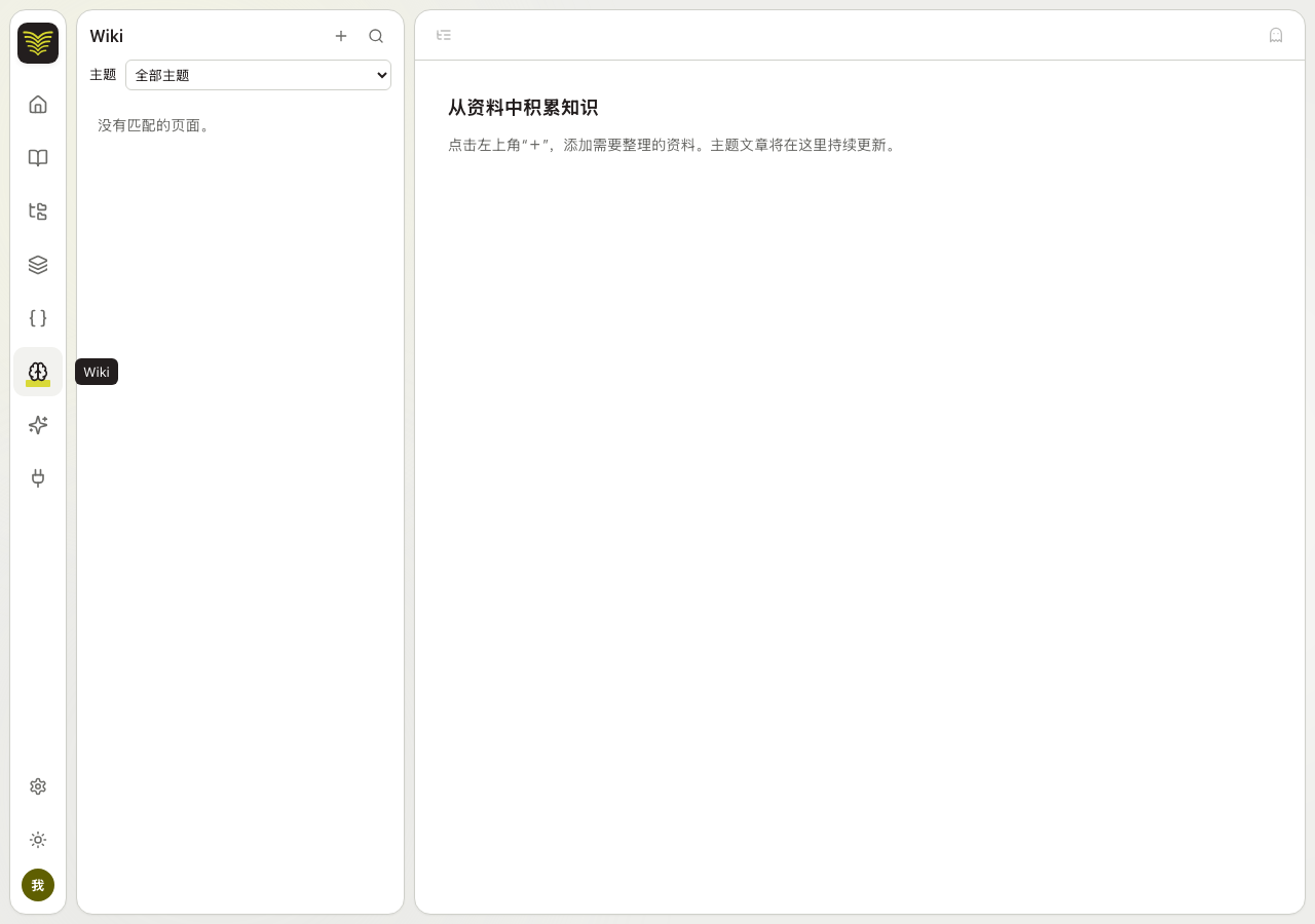 Add the first sources to an empty Wiki
